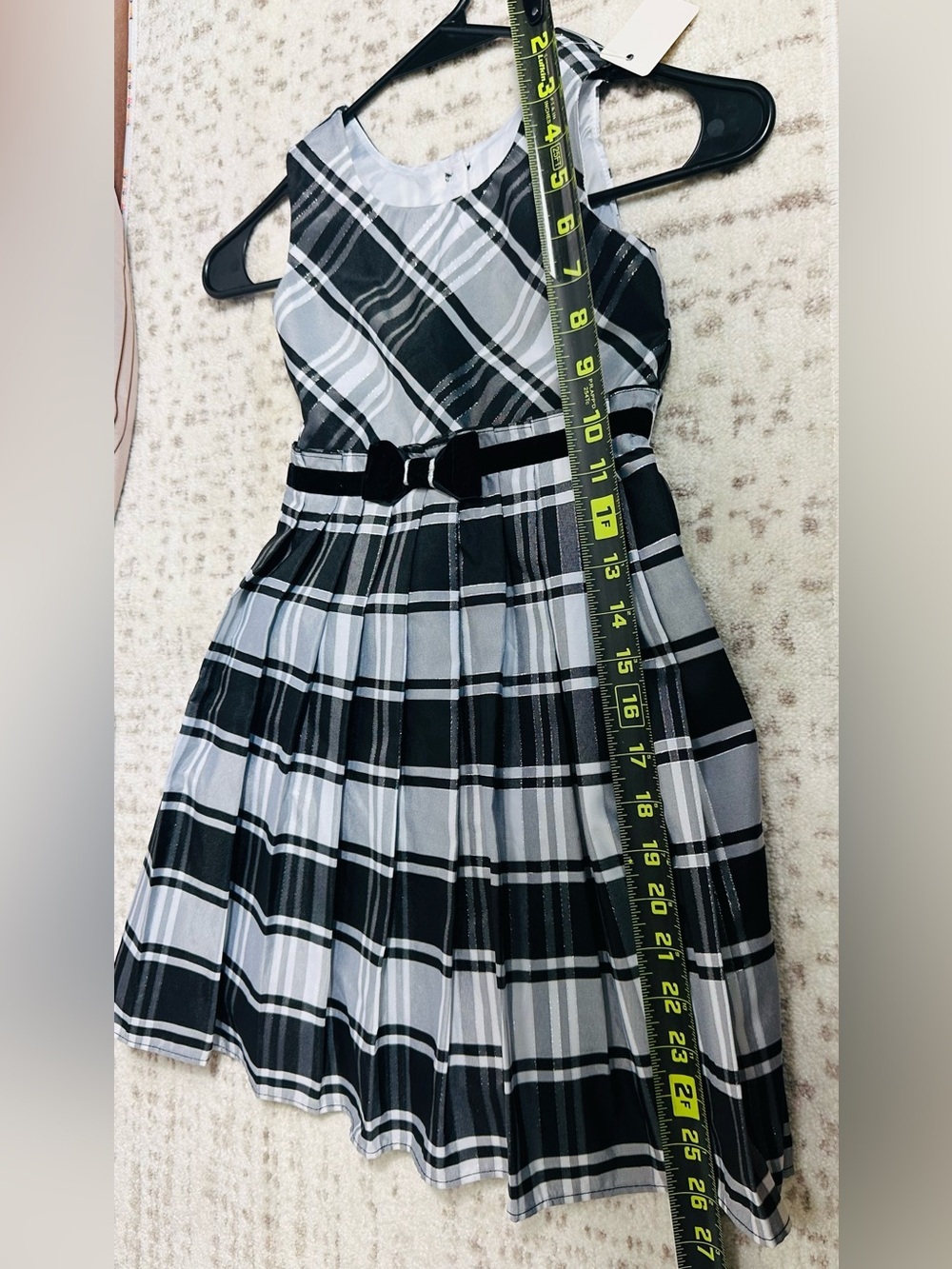 Jona Michelle Black & White Plaid Sleeveless Dress - Picture 8 of 11